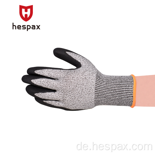 Hespax nylon sandy nitrilgeschnitten resistent mechanischer Handschuhe